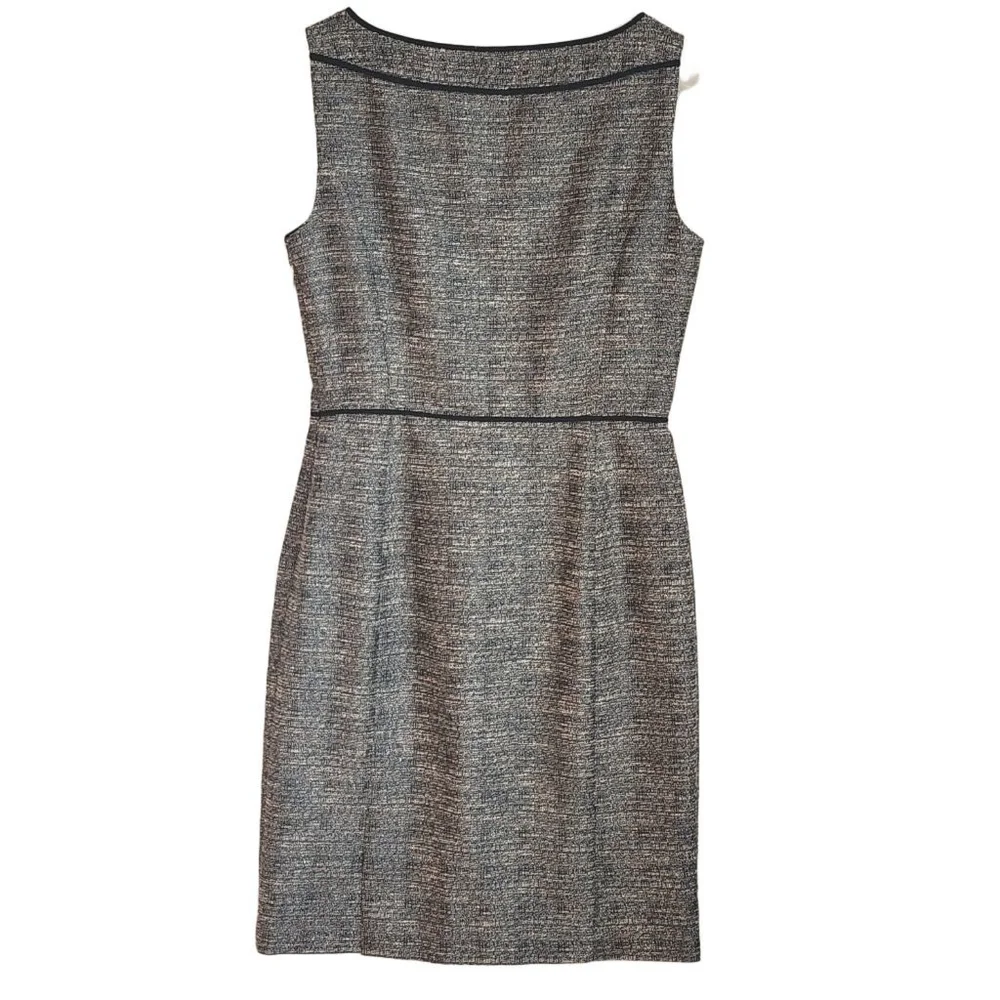 TORY BURCH Gray‎ Black Tweed Sleeveless Sheath Dress Size 8
